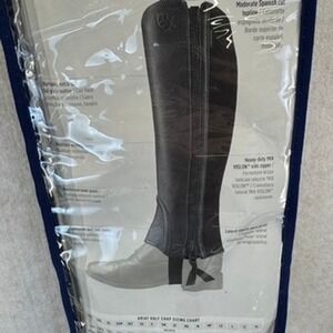 Ariat Breeze Half Chaps XS Tall Black Leather Equestrian Riding XST